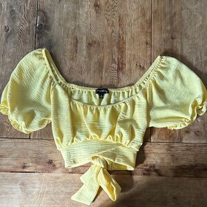 Yellow Puff Sleeve Blouse
